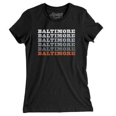 Baltimore Repeat Women's T-Shirt-Black-Allegiant Goods Co. Vintage Sports Apparel