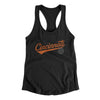 Cincinnati Vintage Script Women's Racerback Tank-Black-Allegiant Goods Co. Vintage Sports Apparel