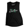 Dallas Tx Overprinted Women's Flowey Scoopneck Muscle Tank-Black-Allegiant Goods Co. Vintage Sports Apparel