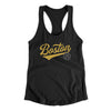 Boston Vintage Script Women's Racerback Tank-Black-Allegiant Goods Co. Vintage Sports Apparel