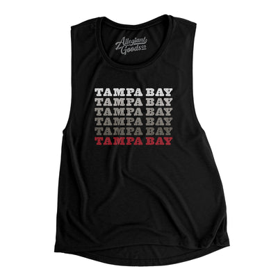 Tampa Bay Repeat Women's Flowey Scoopneck Muscle Tank-Black-Allegiant Goods Co. Vintage Sports Apparel