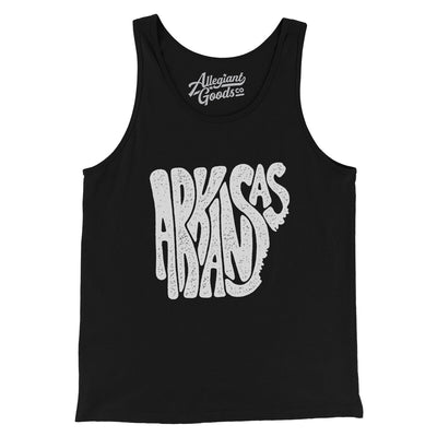 Arkansas State Shape Text Men/Unisex Tank Top-Black-Allegiant Goods Co. Vintage Sports Apparel