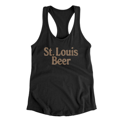 St. Louis Beer Women's Racerback Tank-Black-Allegiant Goods Co. Vintage Sports Apparel