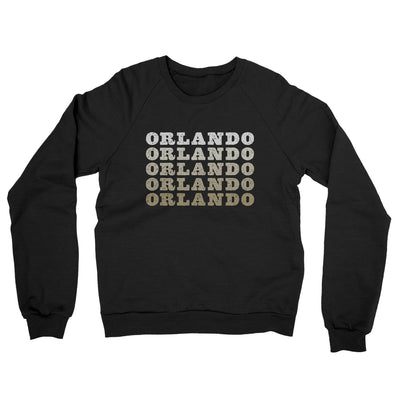 Orlando Repeat Midweight French Terry Crewneck Sweatshirt-Black-Allegiant Goods Co. Vintage Sports Apparel