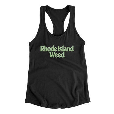 Rhode Island Weed Women's Racerback Tank-Black-Allegiant Goods Co. Vintage Sports Apparel