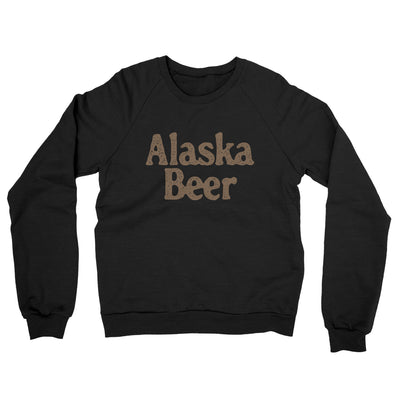 Alaska Beer Midweight French Terry Crewneck Sweatshirt-Black-Allegiant Goods Co. Vintage Sports Apparel