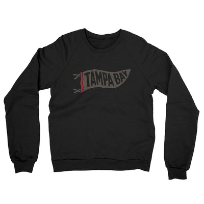 Tampa Bay Pennant Midweight French Terry Crewneck Sweatshirt-Black-Allegiant Goods Co. Vintage Sports Apparel