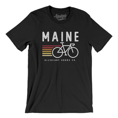 Maine Cycling Men/Unisex T-Shirt-Black-Allegiant Goods Co. Vintage Sports Apparel