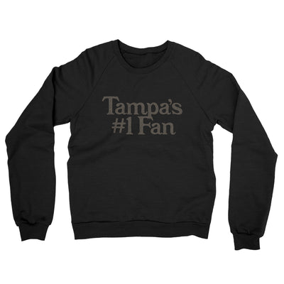 Tampa's Number 1 Fan Midweight French Terry Crewneck Sweatshirt-Black-Allegiant Goods Co. Vintage Sports Apparel