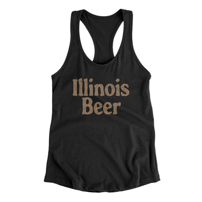 Illinois Beer Women's Racerback Tank-Black-Allegiant Goods Co. Vintage Sports Apparel