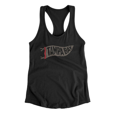 Tampa Bay Pennant Women's Racerback Tank-Black-Allegiant Goods Co. Vintage Sports Apparel