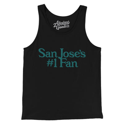 San Jose's Number 1 Fan Men/Unisex Tank Top-Black-Allegiant Goods Co. Vintage Sports Apparel