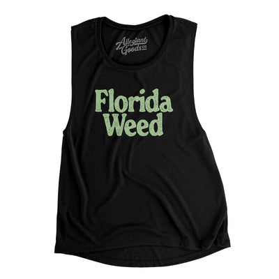 Florida Weed Women's Flowey Scoopneck Muscle Tank-Black-Allegiant Goods Co. Vintage Sports Apparel