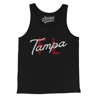 Tampa Fl Overprinted Men/Unisex Tank Top-Black-Allegiant Goods Co. Vintage Sports Apparel