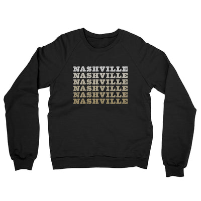 Nashville Repeat Midweight French Terry Crewneck Sweatshirt-Black-Allegiant Goods Co. Vintage Sports Apparel