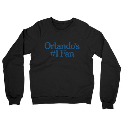 Orlando's Number 1 Fan Midweight French Terry Crewneck Sweatshirt-Black-Allegiant Goods Co. Vintage Sports Apparel