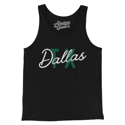 Dallas Tx Overprinted Men/Unisex Tank Top-Black-Allegiant Goods Co. Vintage Sports Apparel