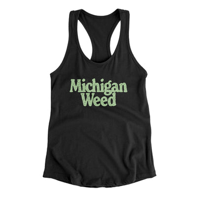 Michigan Weed Women's Racerback Tank-Black-Allegiant Goods Co. Vintage Sports Apparel