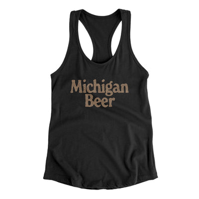 Michigan Beer Women's Racerback Tank-Black-Allegiant Goods Co. Vintage Sports Apparel