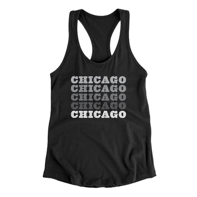 Chicago Repeat Women's Racerback Tank-Black-Allegiant Goods Co. Vintage Sports Apparel