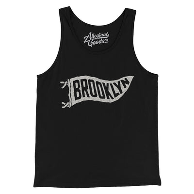 Brooklyn Pennant Men/Unisex Tank Top-Black-Allegiant Goods Co. Vintage Sports Apparel