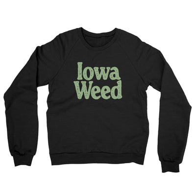 Iowa Weed Midweight French Terry Crewneck Sweatshirt-Black-Allegiant Goods Co. Vintage Sports Apparel