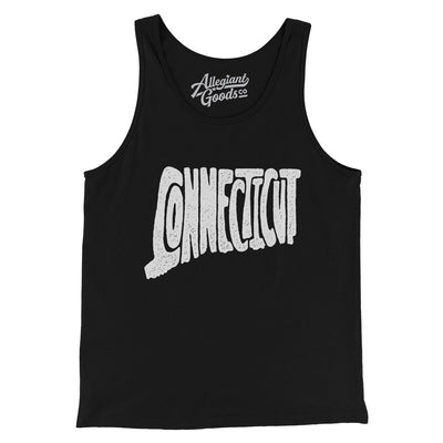 Connecticut State Shape Text Men/Unisex Tank Top-Black-Allegiant Goods Co. Vintage Sports Apparel