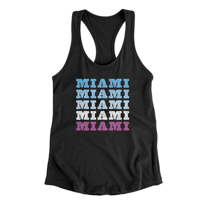 Miami Repeat Women's Racerback Tank-Black-Allegiant Goods Co. Vintage Sports Apparel