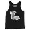 Louisiana State Shape Text Men/Unisex Tank Top-Black-Allegiant Goods Co. Vintage Sports Apparel
