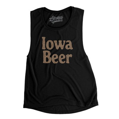 Iowa Beer Women's Flowey Scoopneck Muscle Tank-Black-Allegiant Goods Co. Vintage Sports Apparel