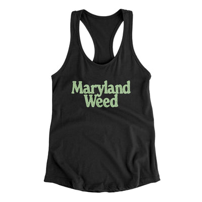 Maryland Weed Women's Racerback Tank-Black-Allegiant Goods Co. Vintage Sports Apparel