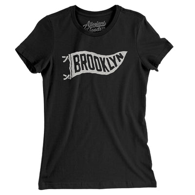 Brooklyn Pennant Women's T-Shirt-Black-Allegiant Goods Co. Vintage Sports Apparel