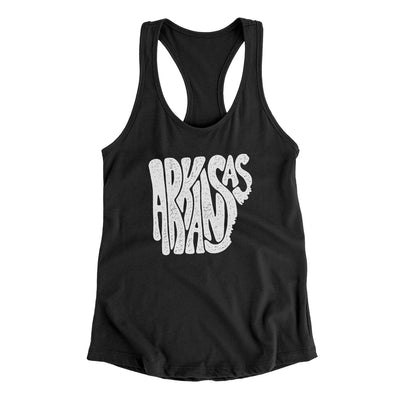 Arkansas State Shape Text Women's Racerback Tank-Black-Allegiant Goods Co. Vintage Sports Apparel