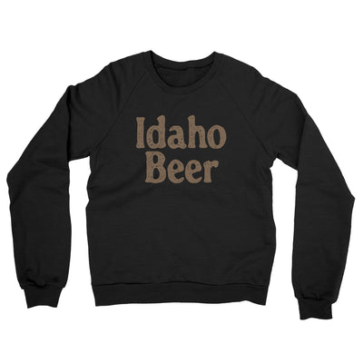 Idaho Beer Midweight French Terry Crewneck Sweatshirt-Black-Allegiant Goods Co. Vintage Sports Apparel