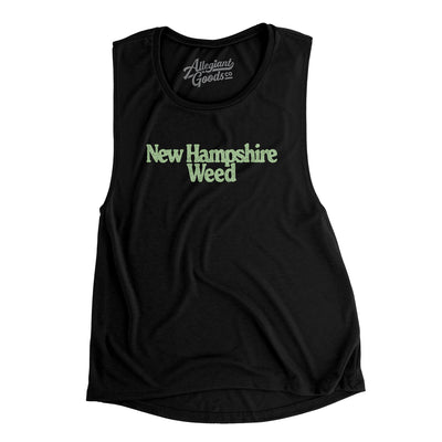 New Hampshire Weed Women's Flowey Scoopneck Muscle Tank-Black-Allegiant Goods Co. Vintage Sports Apparel