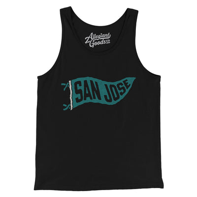 San Jose Pennant Men/Unisex Tank Top-Black-Allegiant Goods Co. Vintage Sports Apparel