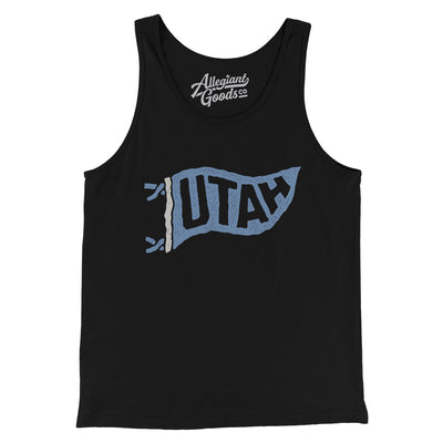 Utah Pennant Men/Unisex Tank Top-Black-Allegiant Goods Co. Vintage Sports Apparel