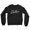 Dallas Tx Overprinted Midweight French Terry Crewneck Sweatshirt-Black-Allegiant Goods Co. Vintage Sports Apparel