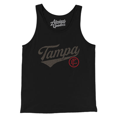 Tampa Vintage Script Men/Unisex Tank Top-Black-Allegiant Goods Co. Vintage Sports Apparel