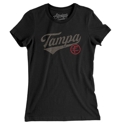 Tampa Vintage Script Women's T-Shirt-Black-Allegiant Goods Co. Vintage Sports Apparel