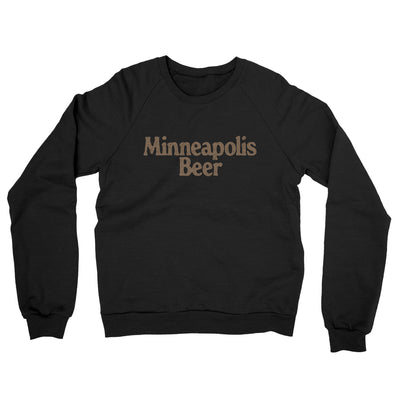 Minneapolis Beer Midweight French Terry Crewneck Sweatshirt-Black-Allegiant Goods Co. Vintage Sports Apparel