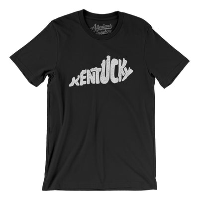 Kentucky State Shape Text Men/Unisex T-Shirt-Black-Allegiant Goods Co. Vintage Sports Apparel