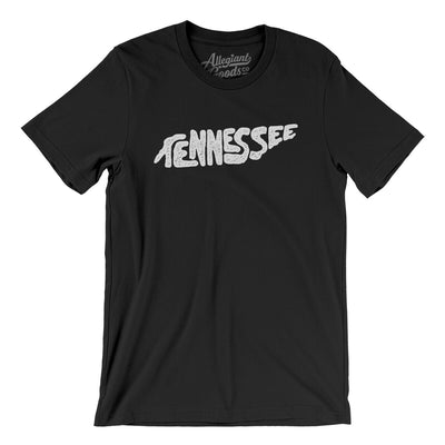 Tennessee State Shape Text Men/Unisex T-Shirt-Black-Allegiant Goods Co. Vintage Sports Apparel