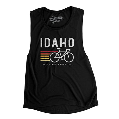 Idaho Cycling Women's Flowey Scoopneck Muscle Tank-Black-Allegiant Goods Co. Vintage Sports Apparel