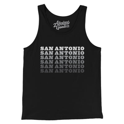 San Antonio Repeat Men/Unisex Tank Top-Black-Allegiant Goods Co. Vintage Sports Apparel