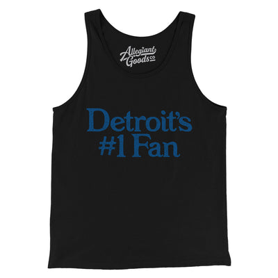 Detroit's Number 1 Fan Men/Unisex Tank Top-Black-Allegiant Goods Co. Vintage Sports Apparel