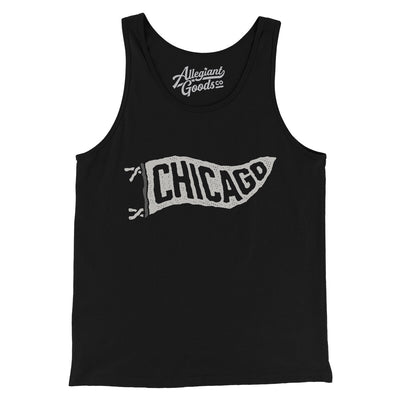 Chicago Pennant Men/Unisex Tank Top-Black-Allegiant Goods Co. Vintage Sports Apparel