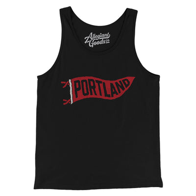 Portland Pennant Men/Unisex Tank Top-Black-Allegiant Goods Co. Vintage Sports Apparel