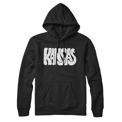 Kansas State Shape Text Hoodie-Black-Allegiant Goods Co. Vintage Sports Apparel