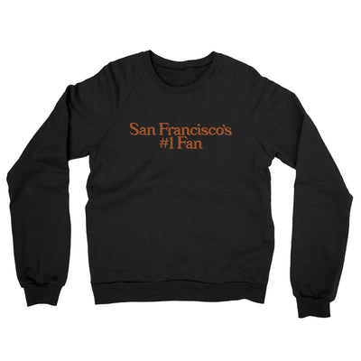 San Francisco's Number 1 Fan Midweight French Terry Crewneck Sweatshirt-Black-Allegiant Goods Co. Vintage Sports Apparel